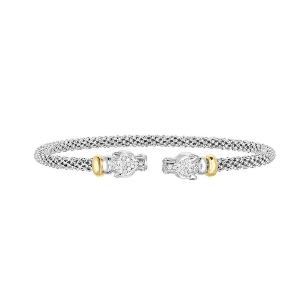 Phillip Gavriel SILVER & 18K GOLD DIAMOND PANTHER BRACELET
